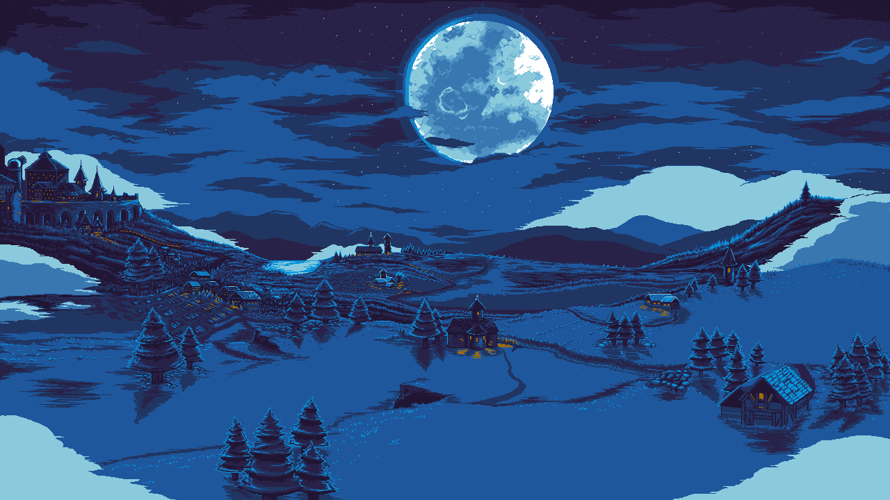 Pixel art outdoor scenario