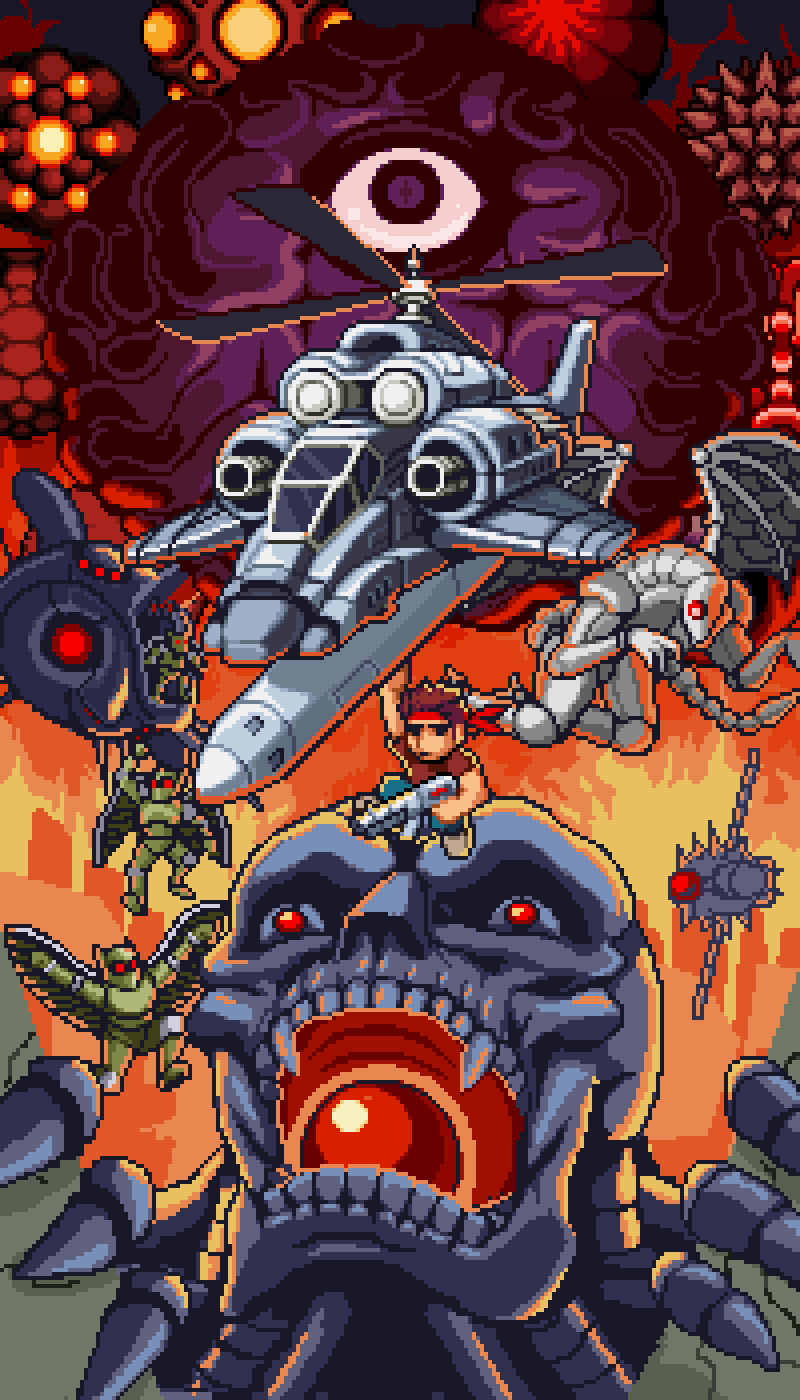 Contra fan art pixel illustration