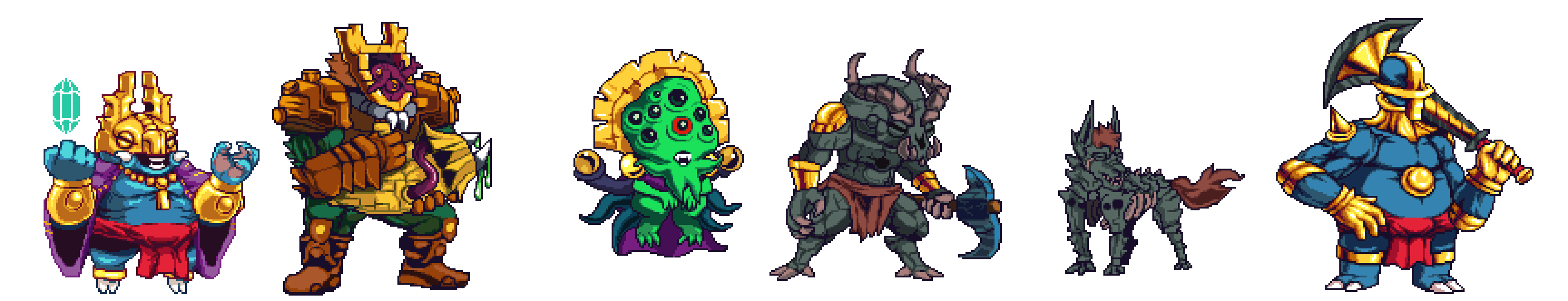 Doom inspired pixel art character sheet